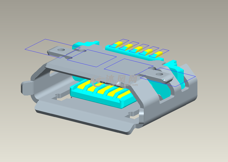 micro USB 接口大全 - proe通迅工具类模型下载