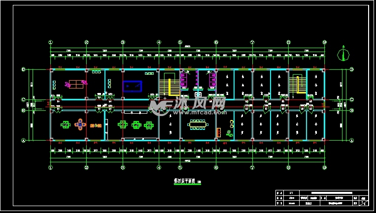 【4层】3100平米综合办公楼设计建筑结构图