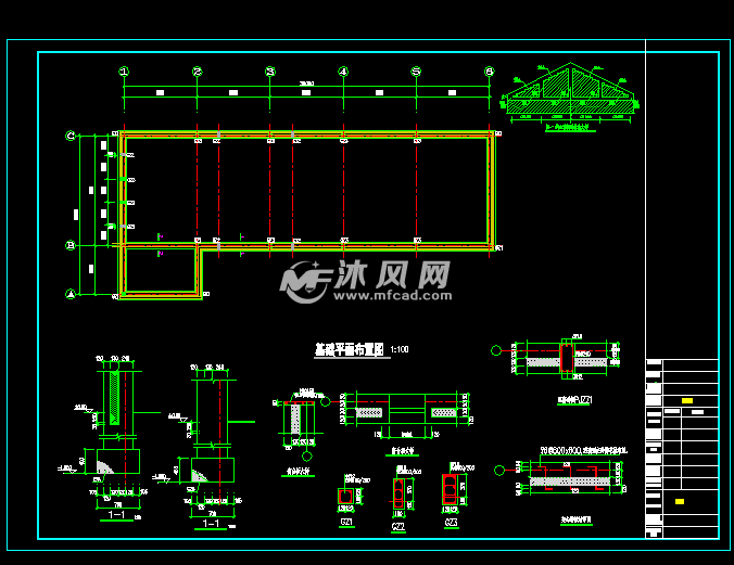 鸡舍/家禽舍/鸡棚cad结构施工图