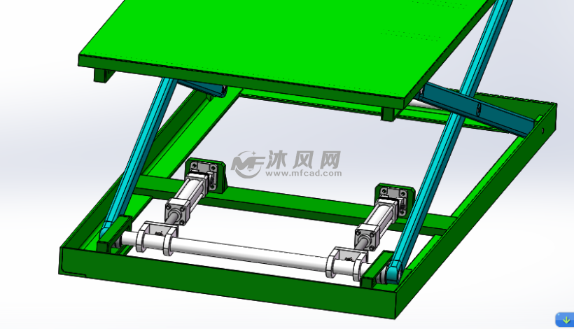 液压升降平台2200.1200 - solidworks机械设备模型