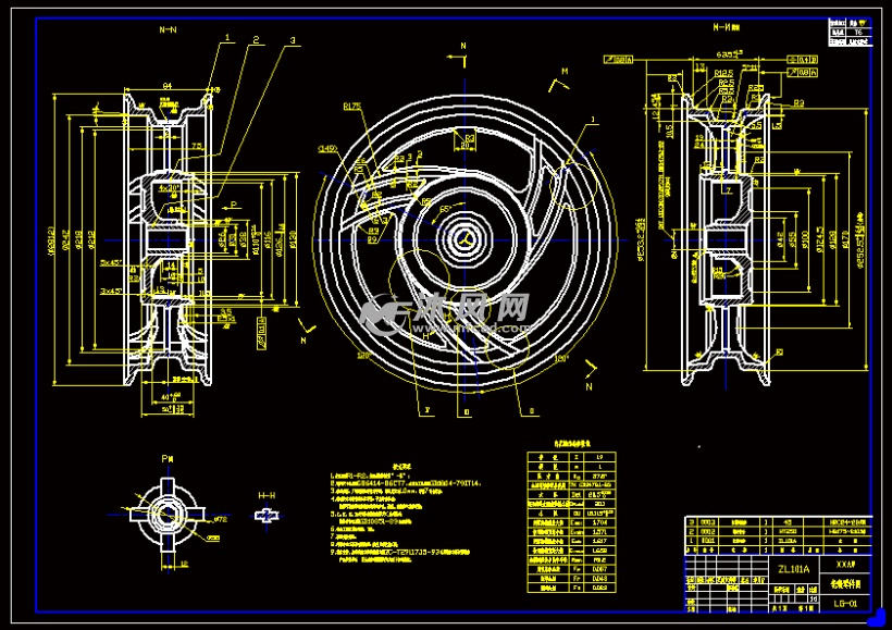 轮毂零件图