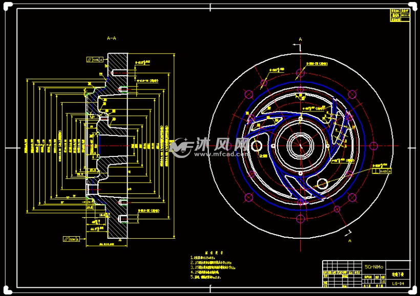摩托车后轮轮毂模具设计【铸造模具含8张cad图纸】