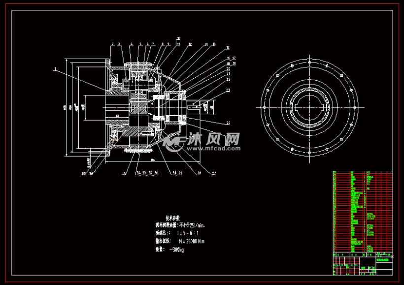 ngw型太阳轮浮动的行星减速器设计(优秀含9张cad图纸)