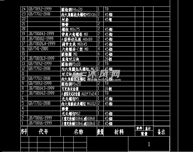 装配图明细表