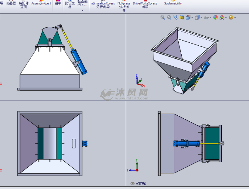 料斗与放电器(2立方米)设计模型 - solidworks机