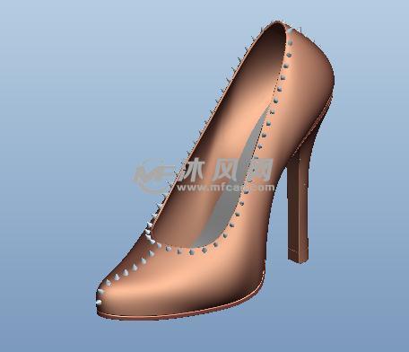 女式高跟真皮鞋模型 - ProE生活用品类模型下