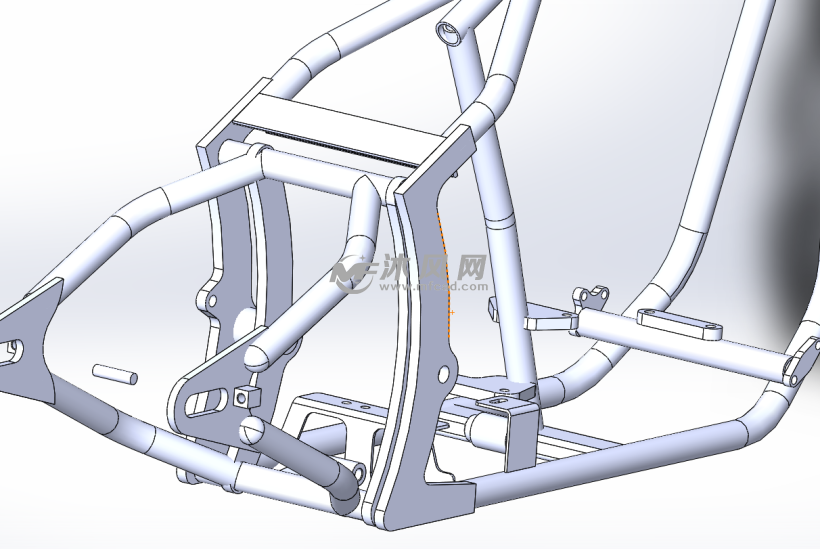 摩托车主体金属骨架框架设计模型