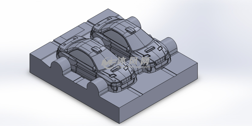 玩具汽车成型模具设计模型 - 工业用品模具图纸