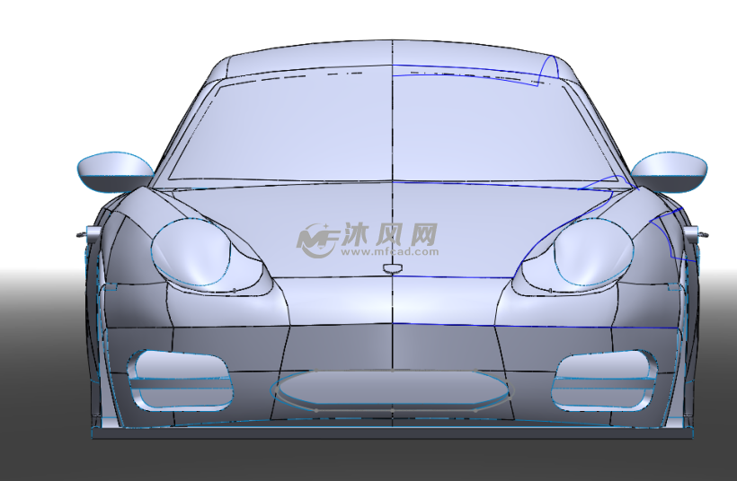 保时捷跑车车身曲面设计模型 - solidworks交通