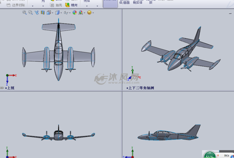 空中飞机的滑翔机绘制模型