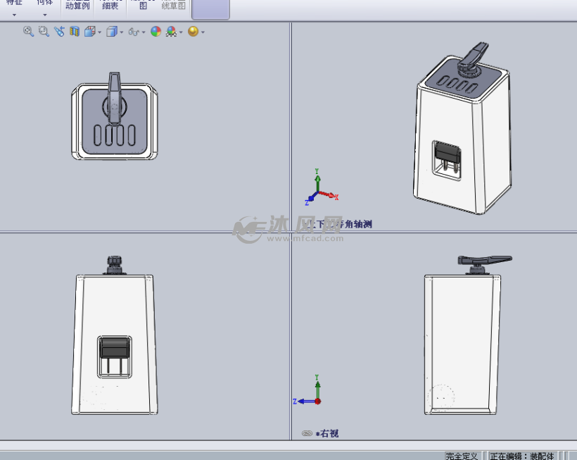 紫外线消毒瓶设计模型 - solidworks瓶子容器类模型