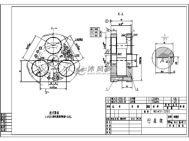 ngw行星减速器的结构设计-精品设计22张图