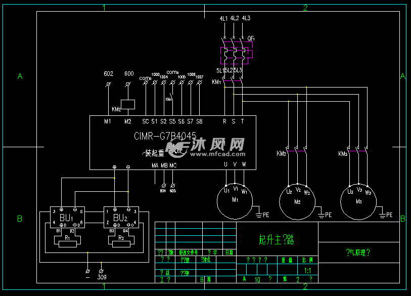 10t塔吊电气控制系统设计【优秀机械设计】【word cad