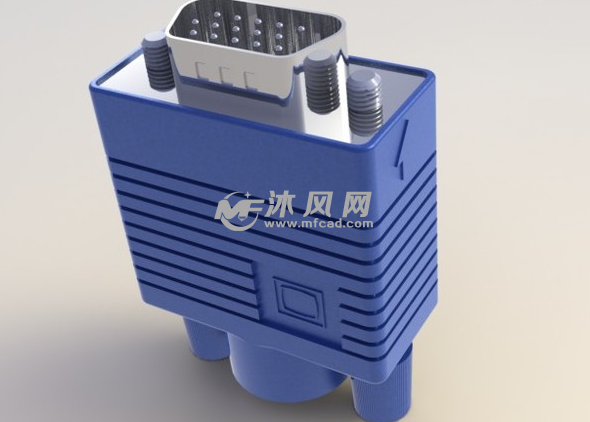 VGA视频线连接线塑料端口 - solidworks电脑周