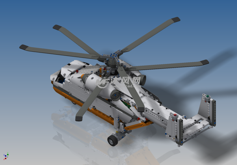 乐高玩具工艺之重型直升机设计模型 - solidwo