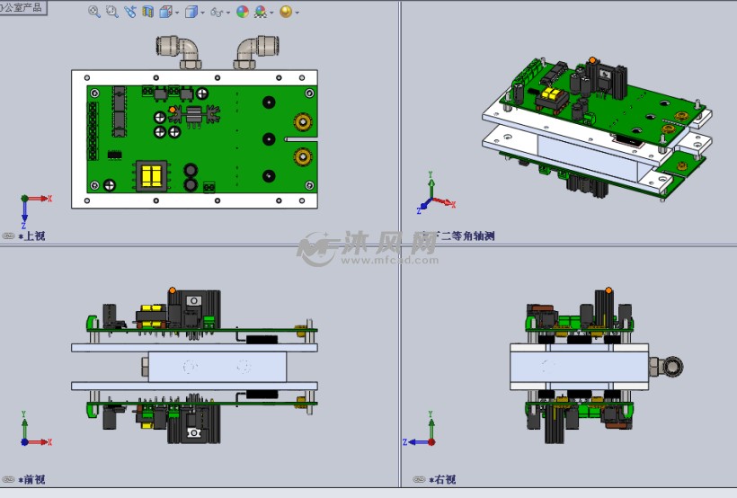 双IGBT晶体管(模块)设计模型 - solidworks机械