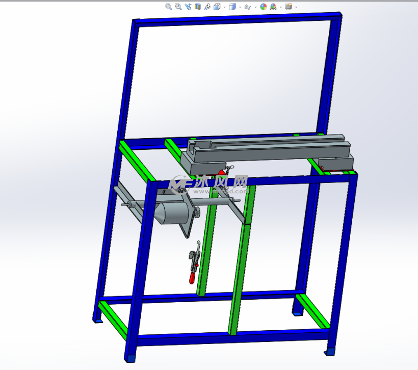 小型桌面级别车床置放骨架子模型 - solidworks