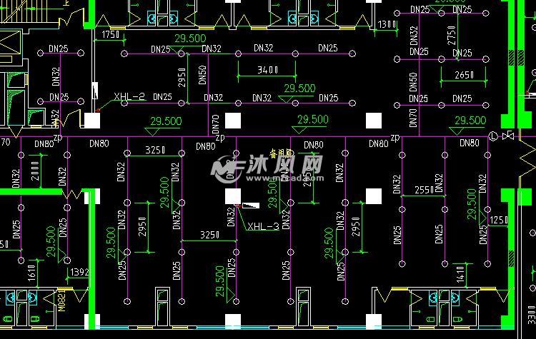 消防及喷淋平面图局部