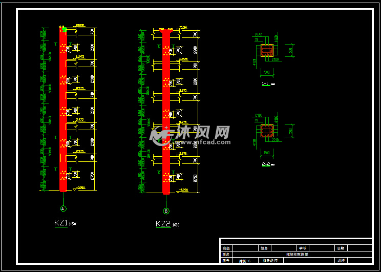 框架柱配筋图