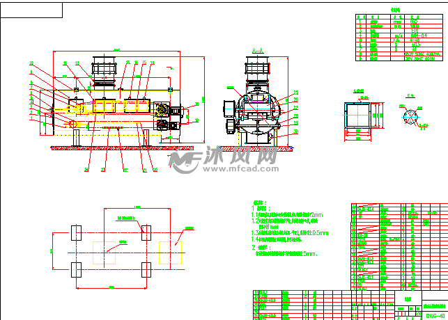 给煤机方案总图 - autocad机械图纸 - 沐风图纸