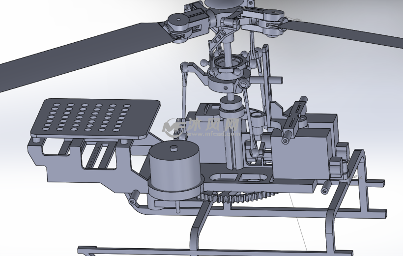 直升飞机简易机械设计玩具造型模型