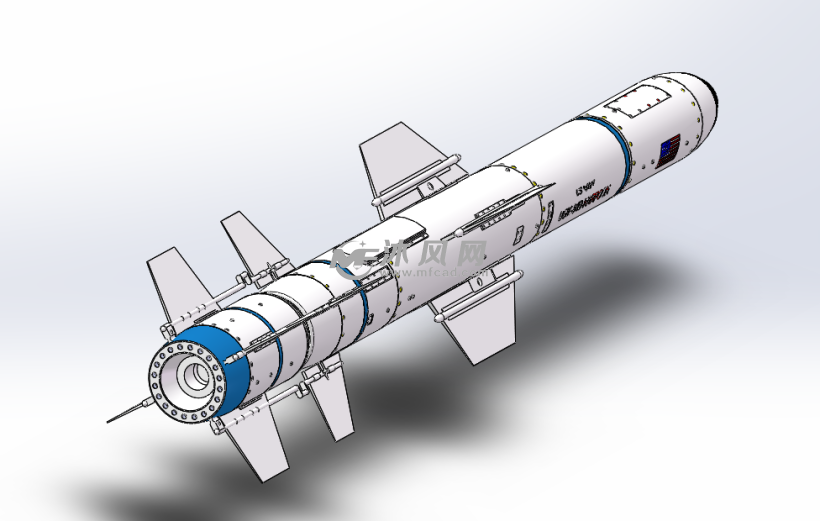 美国反舰导弹型号agm-84"鱼叉"模型