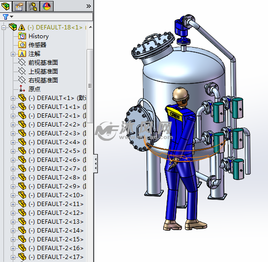 solidworks画过滤器,solidworks画过滤网 砾石过滤器容器罐子模型 - solidworks瓶子容器类模型