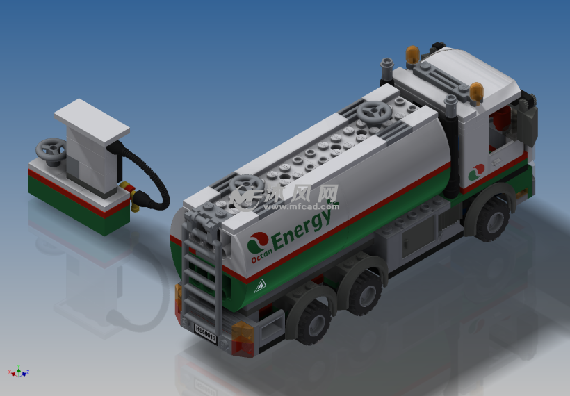 乐高玩具拼图之城市油轮卡车设计模型 - inven