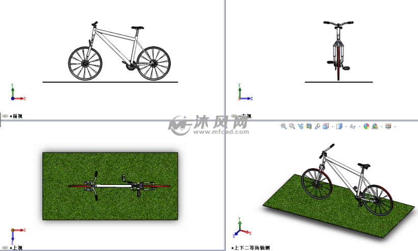 自行车三视图