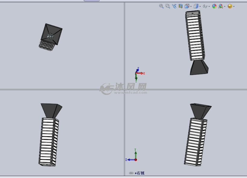 柜台展示的显示器架设计模型三视图