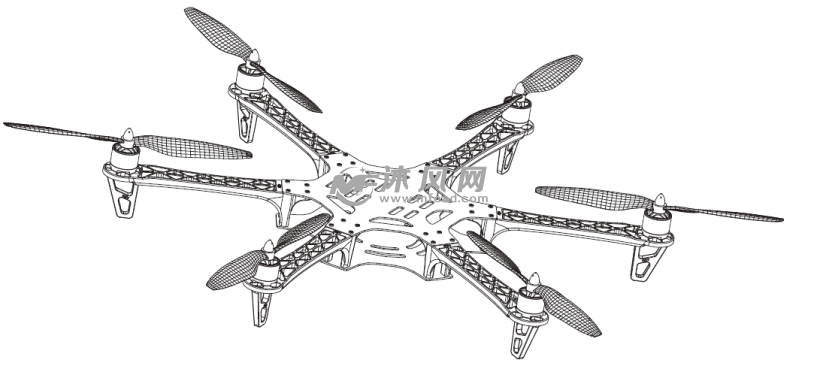DJI flame wheel 风火轮六旋翼飞行器图纸