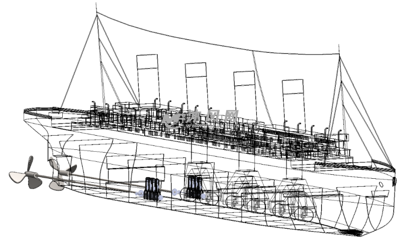双驱动轮船模型 - solidworks交通工具模型下载