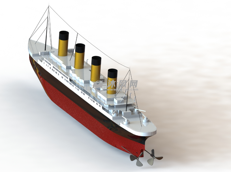 双驱动轮船模型 - solidworks交通工具模型下载