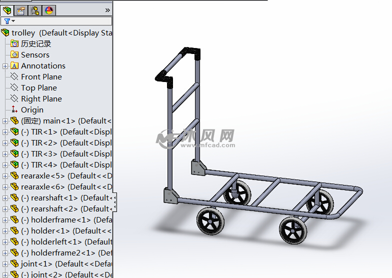 solidworks手推车模型