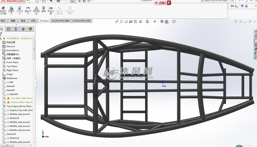 卡丁车钢管架子 - solidworks底座支架类模型下