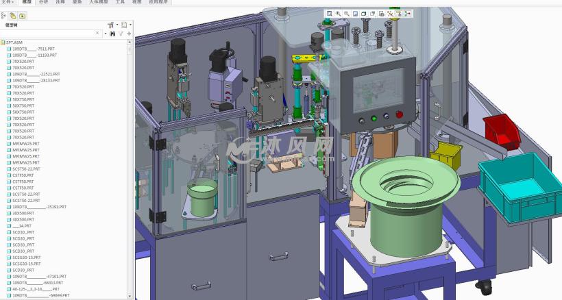 日本自动化装配机设备模型 - proe机械设备模型