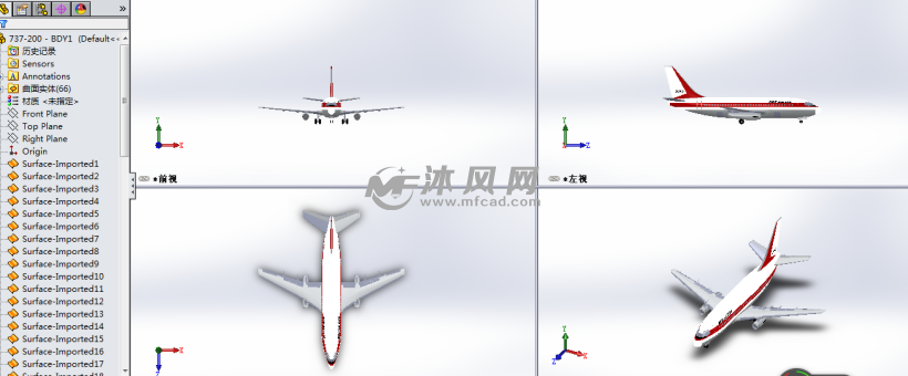 波音737-200客机 - solidworks交通工具模型下载