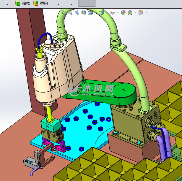 爱普生scara分拣机器人 - solidworks机械设备模