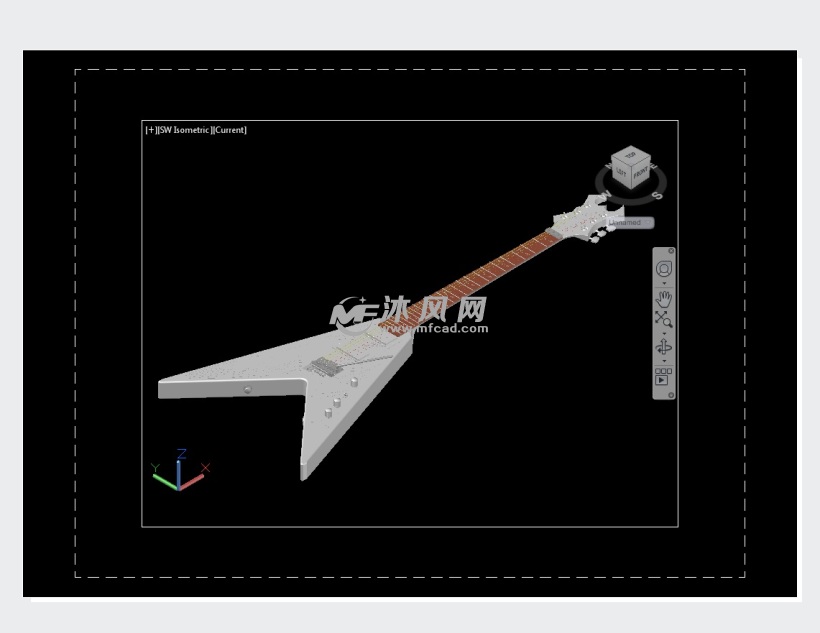 ROCK版本的电子吉他设计模型 - solidworks