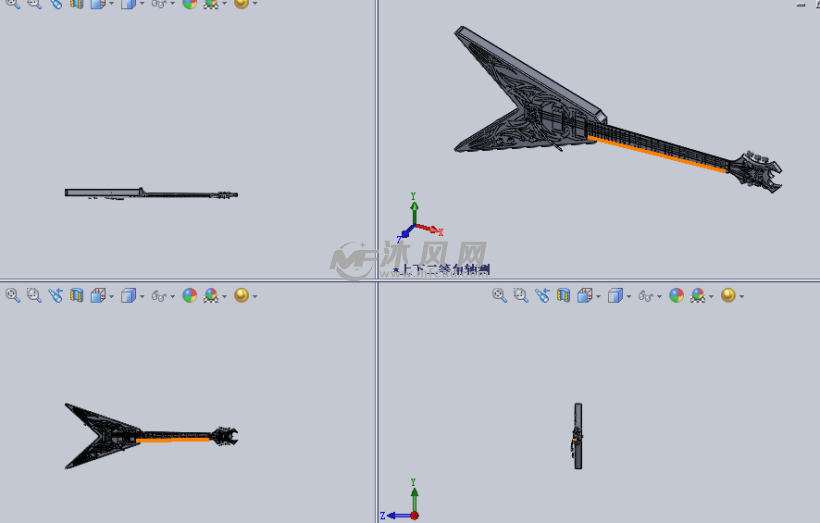 ROCK版本的电子吉他设计模型 - solidworks