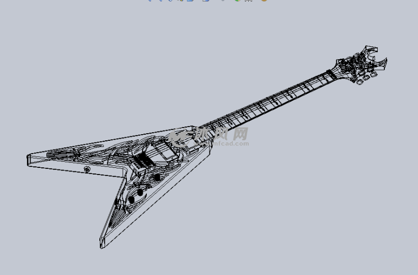 ROCK版本的电子吉他设计模型 - solidworks
