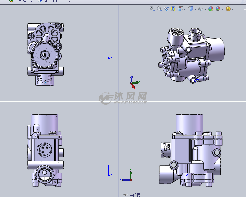 abs电磁阀设计模型 - solidworks阀体类模型下载