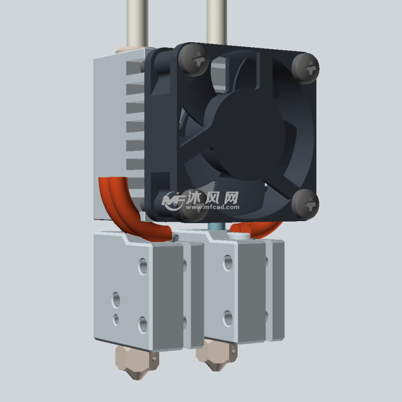 E3D 双挤出喷头 3D打印头 - solidworks机械设