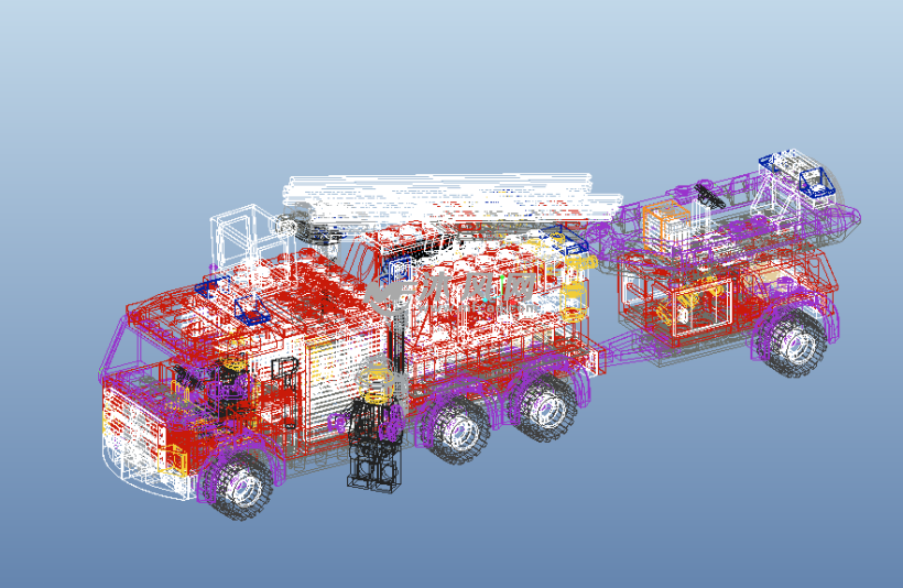 乐高玩具拼图之灭火消防车设计模型 - ProE玩