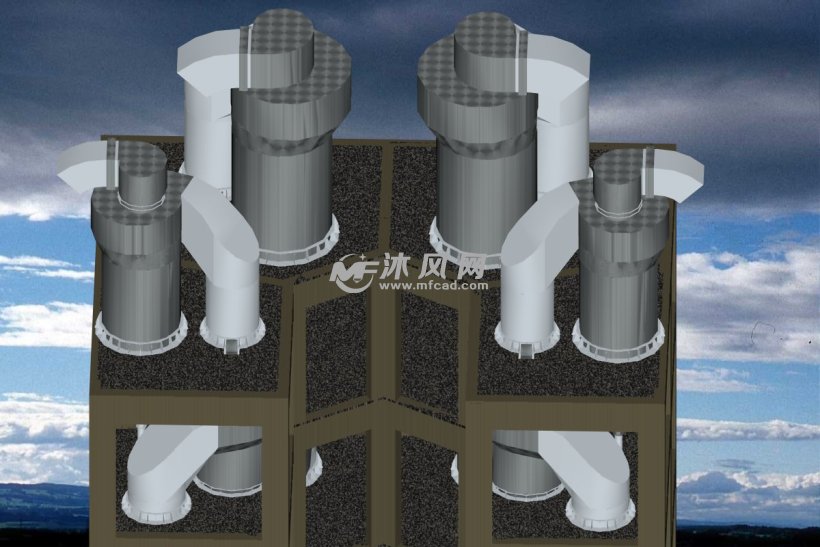 10000吨的旋风预热器(水泥厂)设计模型 - proe