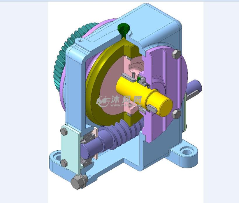 蜗轮蜗杆减速机SW设计模型二 - solidworks机