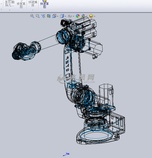六轴机械手设计SW模型 - solidworks机械设备