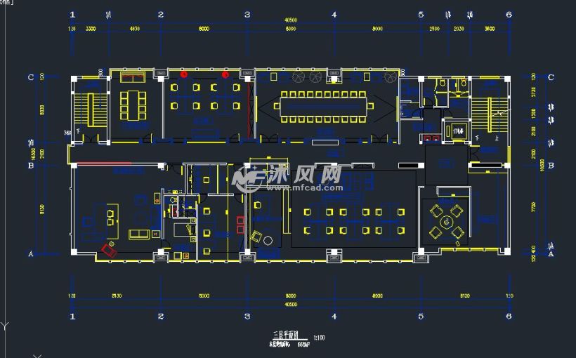 某办公室装饰施工图附效果图