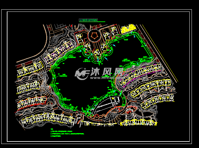 人工湖护岸工程平面布置图