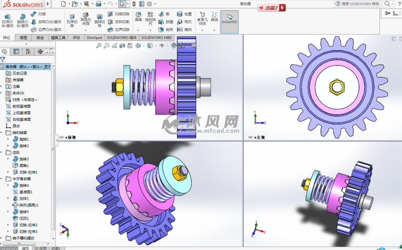 弹簧式牙嵌安全离合器生产模型- solidworks传动件和减速器模型下载- 沐风图纸